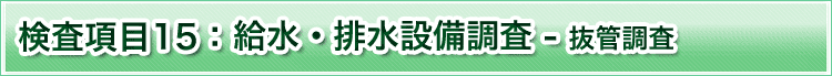 検査項目15　内視鏡調査　抜管調査